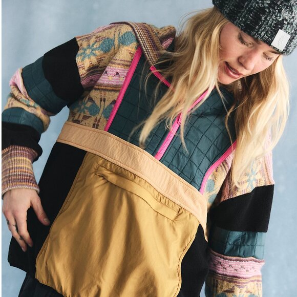 Free People To The Peak Quarter Zip Hot Pink Fairisle Combo NWT - FACTORY SEALED - Picture 11 of 11